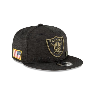 Black Las Vegas Raiders Hat - New Era NFL Salute To Service 9FIFTY Snapback Caps USA1096325